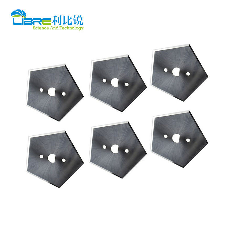 Pisau Pentagonal 40.9mm HRA89 Industrial Slitter Blades Untuk Mesin Pembuatan Kantong Semen