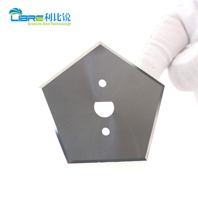Tungsten Carbide Pentagon Blade dengan 5 tepi pemotong dan 66,9mm Panjang Industrial Slitter Blades